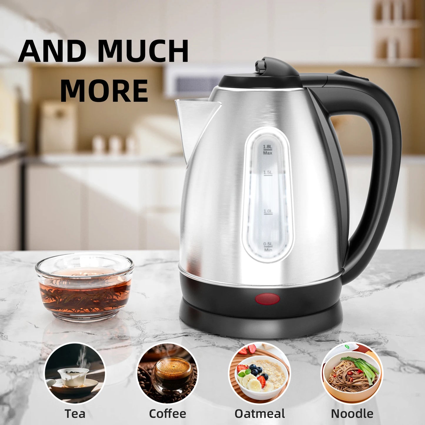 Stainless Steel Electric Tea Kettle Electric & Hot Water Fast Boil