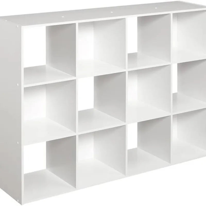 Organizer Bookcase Wood Bookshelf 3-Tier Storage Rack Stand White/Dark Brown
