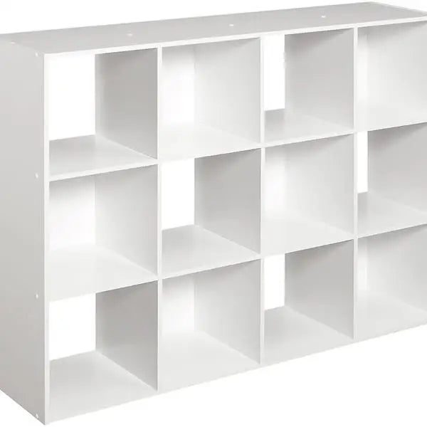 Organizer Bookcase Wood Bookshelf 3-Tier Storage Rack Stand White/Dark Brown