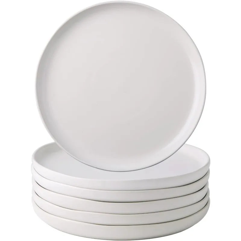 Ceramic Dinner Plates Set Wavy Rim Stoneware Dish Set, Large Dinnerware Plates
