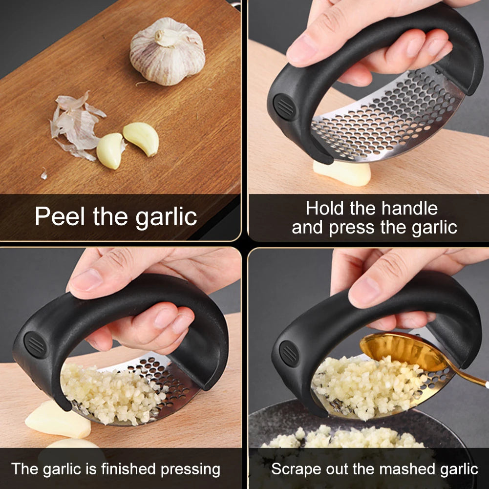 1/2pc Garlic Press Crusher Manual Mincer Stainless Steel Chopping Garlic