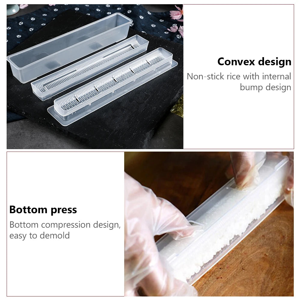 Kitchen Gadgets Tools Quick Sushi Device Accessories Bar-type Square Rice Maker Mold Set