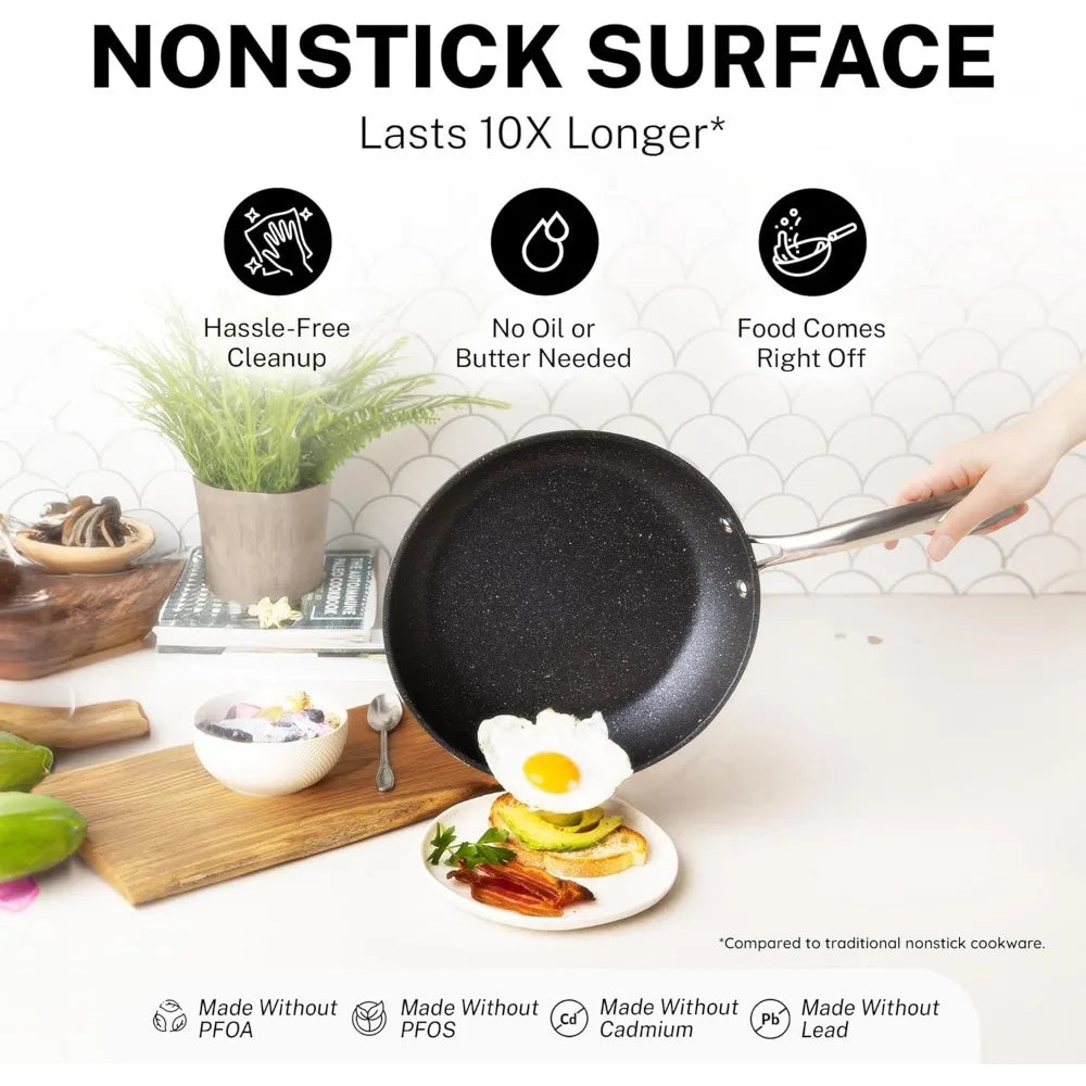 20 Pc Kitchen Pots and Pans Set Non Stick Cookware Set,