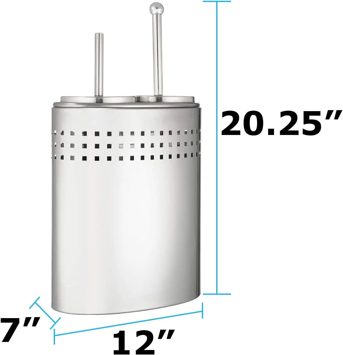 Toilet Brush and Plunger Set with Holder, Modern Chrome Bathroom Accessories Combo