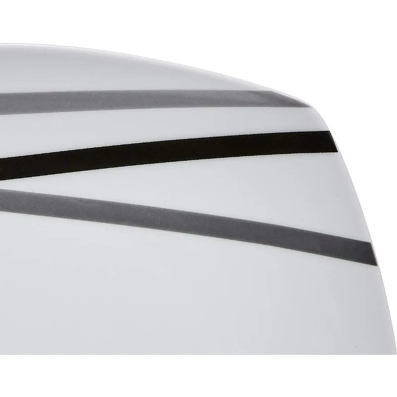 Kitchen Dinnerware Set - Square Plates, Bowls,Service for 6 - Modern Beams