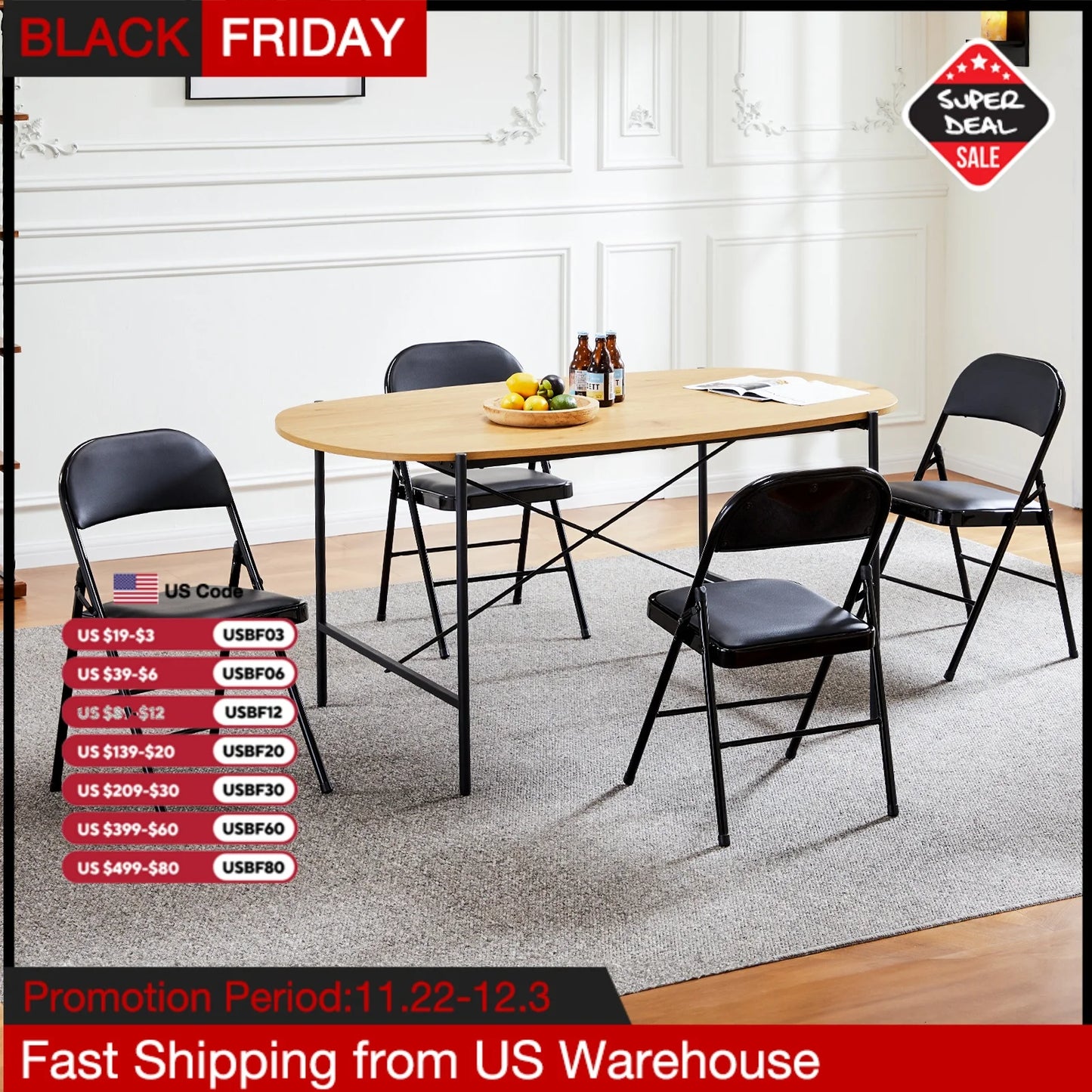 Folding Chair Metal Living Room Rocking Dinner Chairs Easy to Use Storage