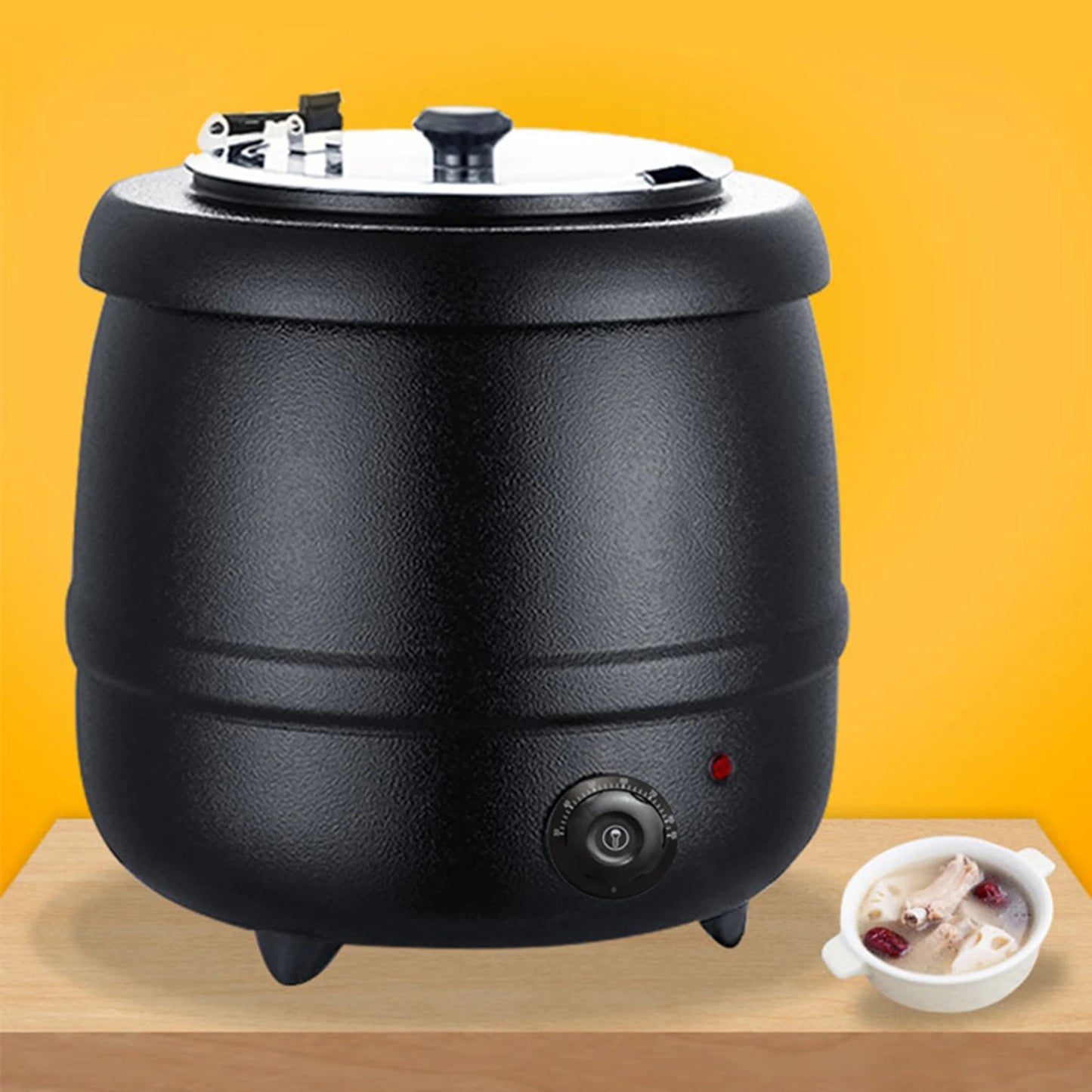 Commercial Black Electric Soup Kettle Warmer Restaurant Stock Pot