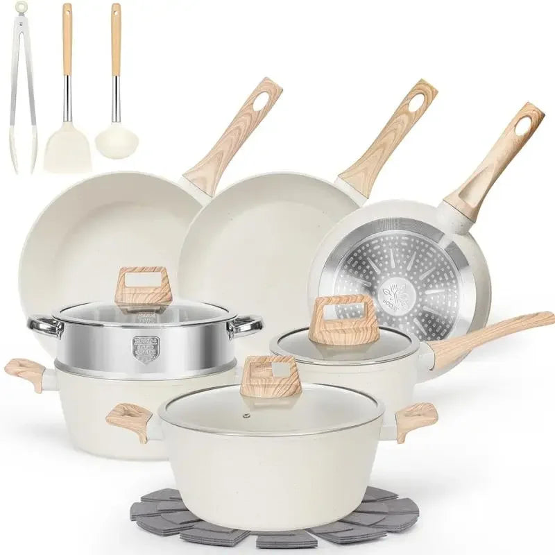 Pots and Pans Set Non Stick Kitchen Cookware Granite Cooking Set