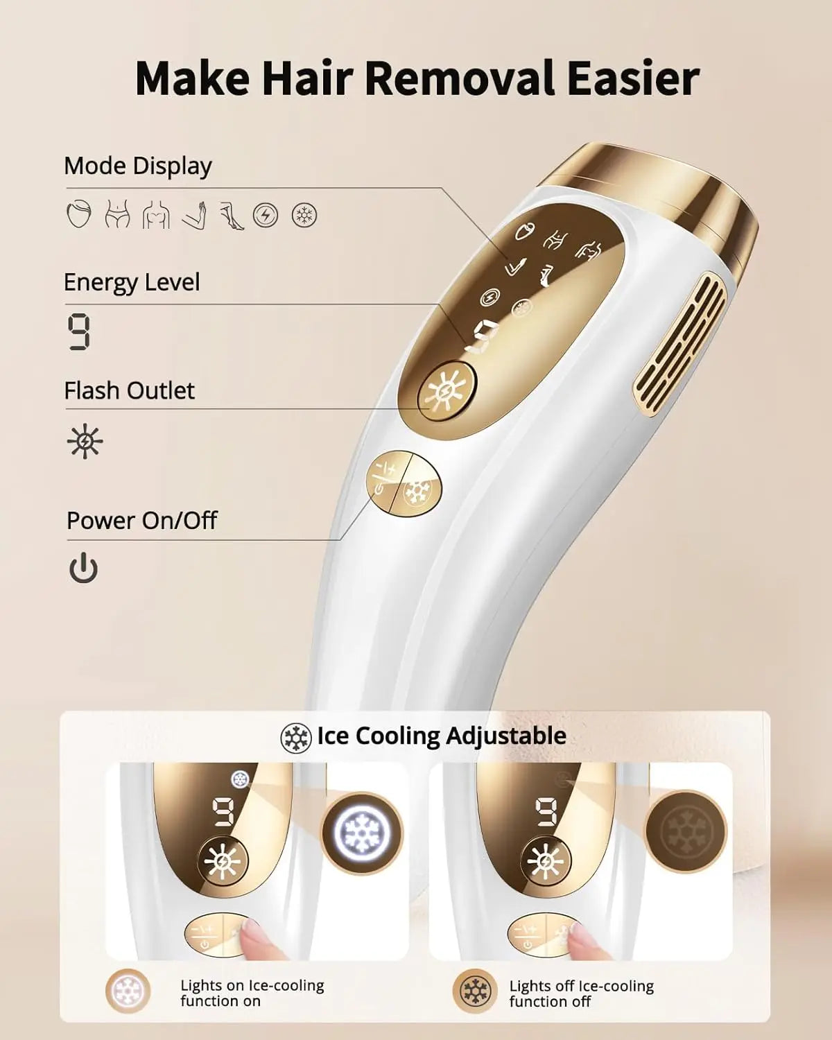Hair Removal Unlimited Laser Ice-Cooling For Men Women Body Bikinis intimate