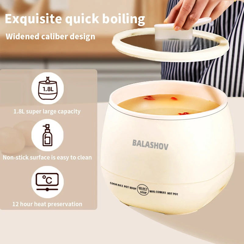 Electric Mini Rice Cooker Non Stick Pots for Cooking Portable Appliances for Kitchen