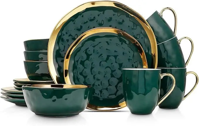 Stone Lain Modern Poreclain Dinnerware Set, Plates and Bowls Set, Dish set