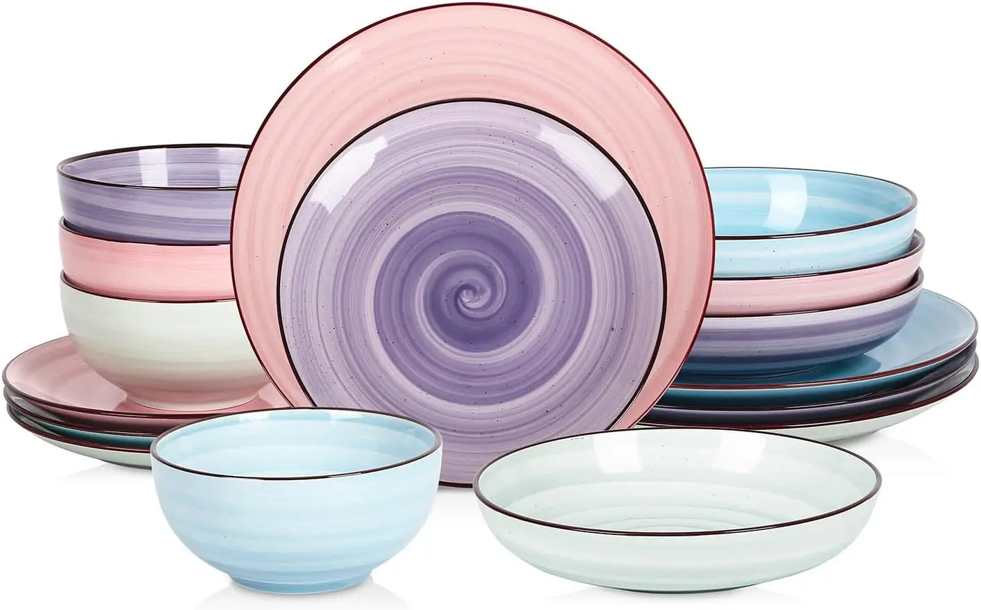 Dinnerware Set, Ceramic Dishes Set Kitchen Plates and Bowls Sets, Dinner Plates
