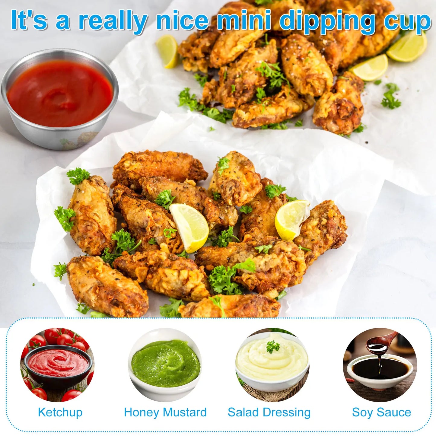Sauce Dipping Bowl Round Sauce Dishes Mini Reusable Seasoning Cups