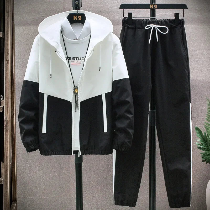 Men Tracksuit Hoodies Sets Hip Hop Streetwear Sports Suit