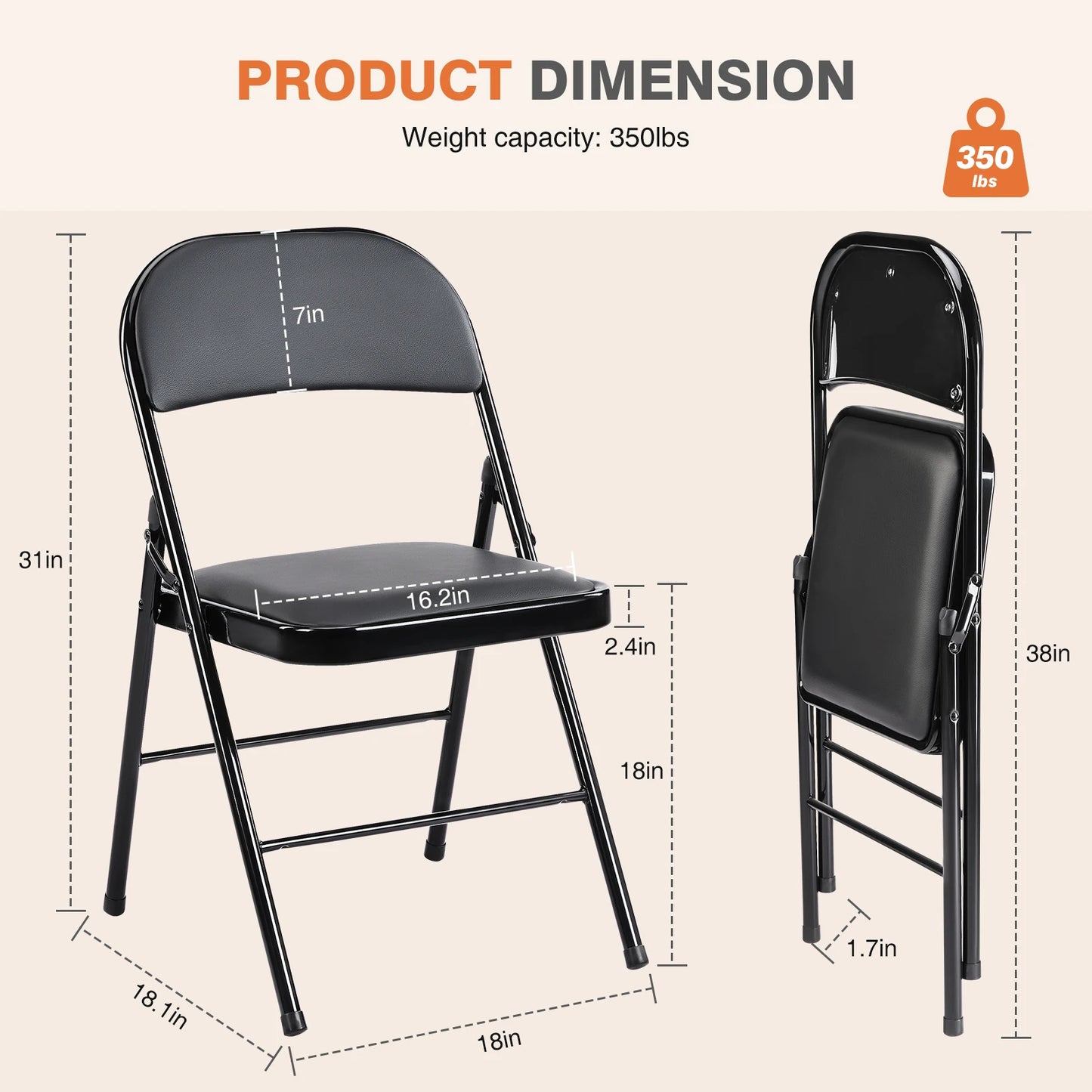 Folding Chair Metal Living Room Rocking Dinner Chairs Easy to Use Storage