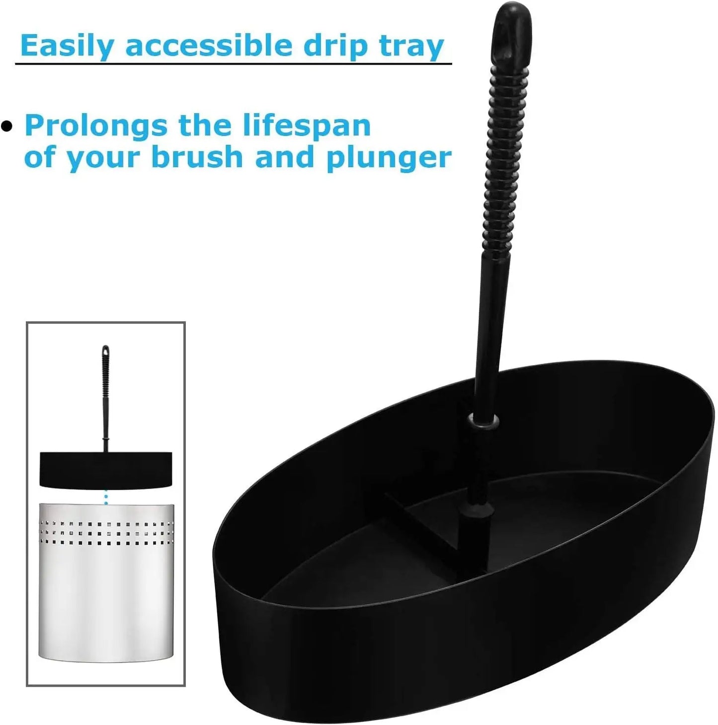 Toilet Brush and Plunger Set with Holder, Modern Chrome Bathroom Accessories Combo