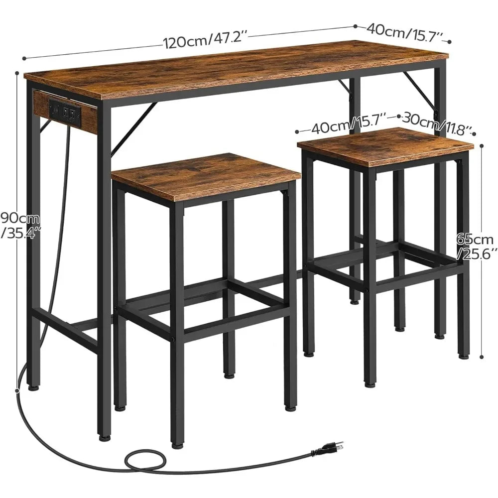 Dining Room Sets, Kitchen Bar Height Table with Stools of 2 Chair.