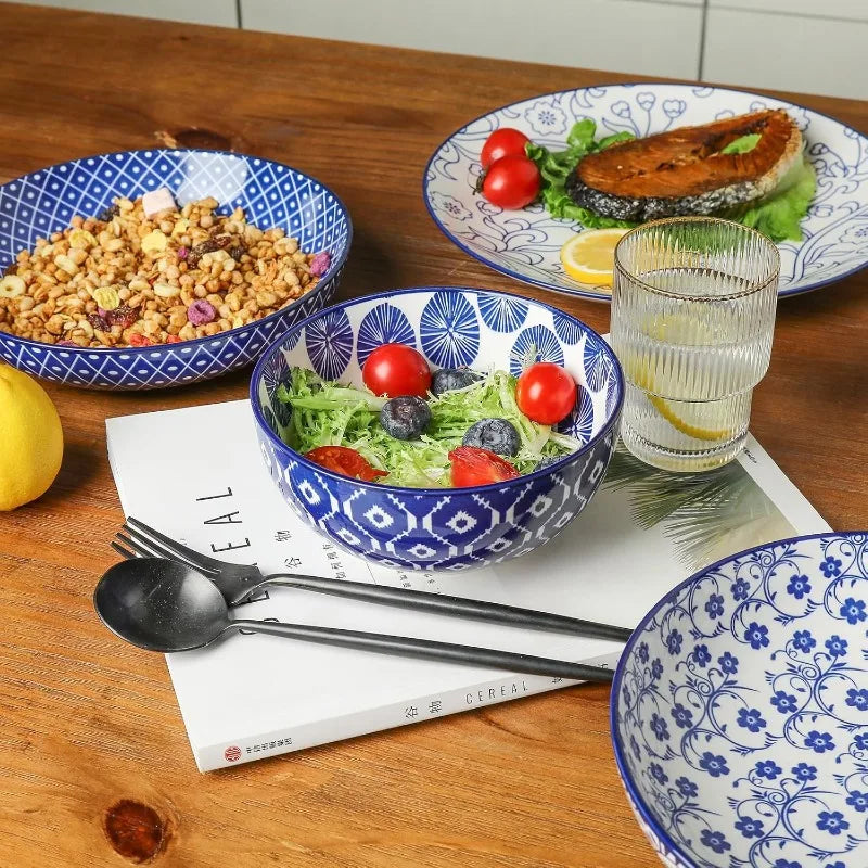 Dinnerware Set, Ceramic Dishes Set Kitchen Plates and Bowls Sets, Dinner Plates