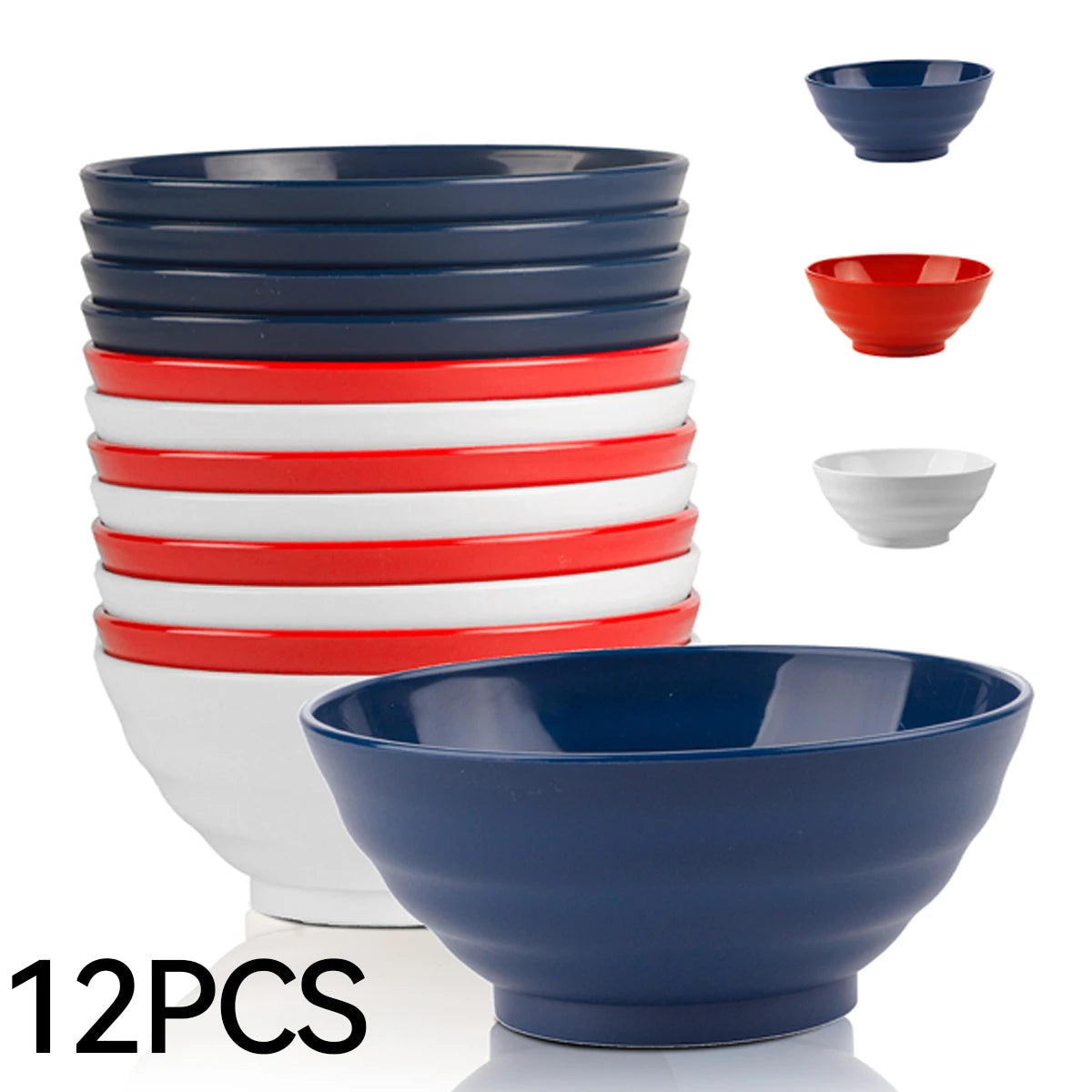 Plastic Bowls, American Large Soup Bowl Set, Microwave and Dishwasher Safe, Soup Bowls