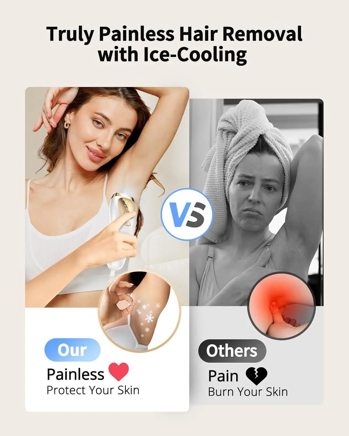 Hair Removal Unlimited Laser Ice-Cooling For Men Women Body Bikinis intimate
