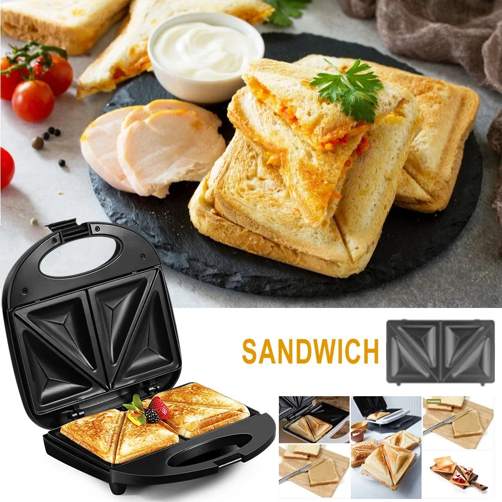Sandwich Maker Breakfast Waffles Machine Non-stick Iron Pan