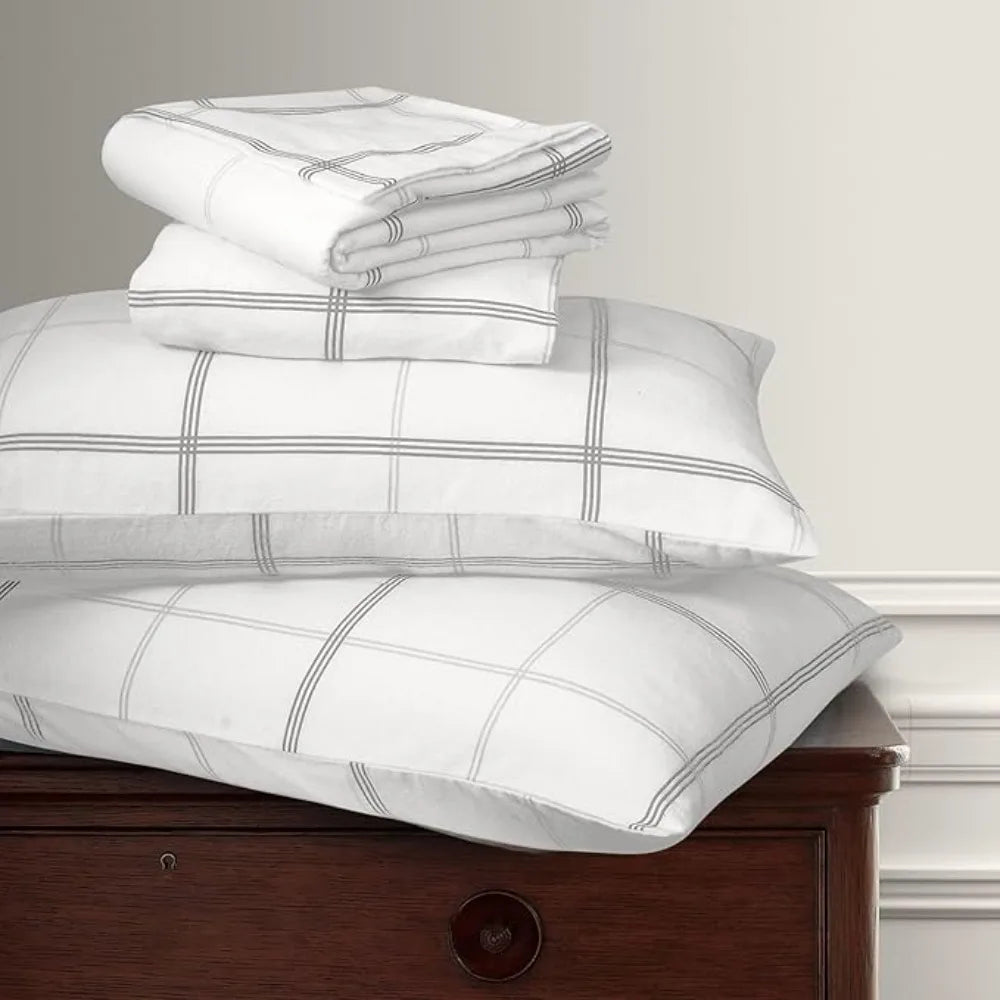 Cotton Printed Flannel Bed Sheet Set Super Soft, All Season and Pillow Set