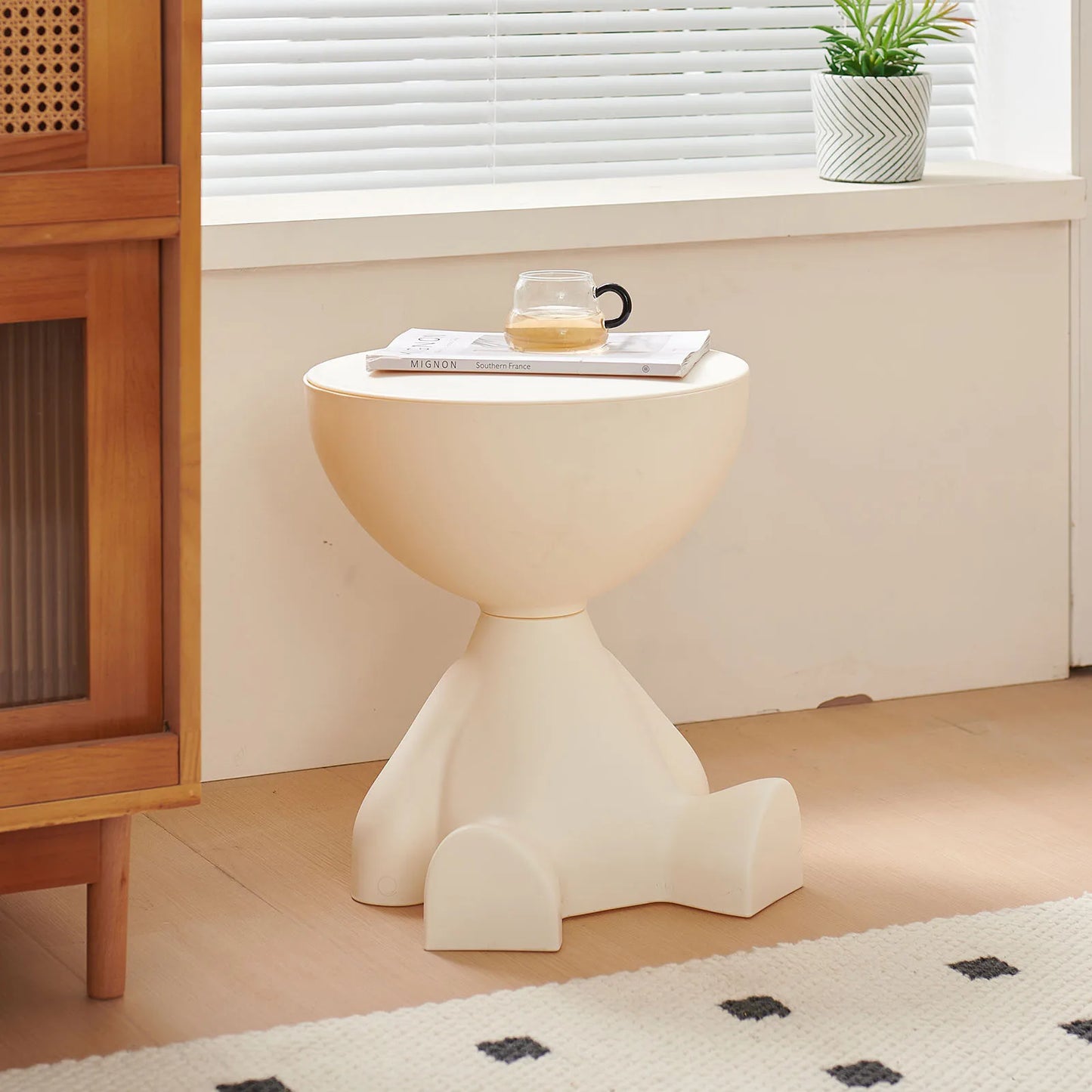 Small flat head coffee table cream style, home living room sofa side