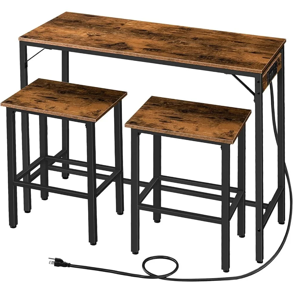 Dining Room Sets, Kitchen Bar Height Table with Stools of 2 Chair.