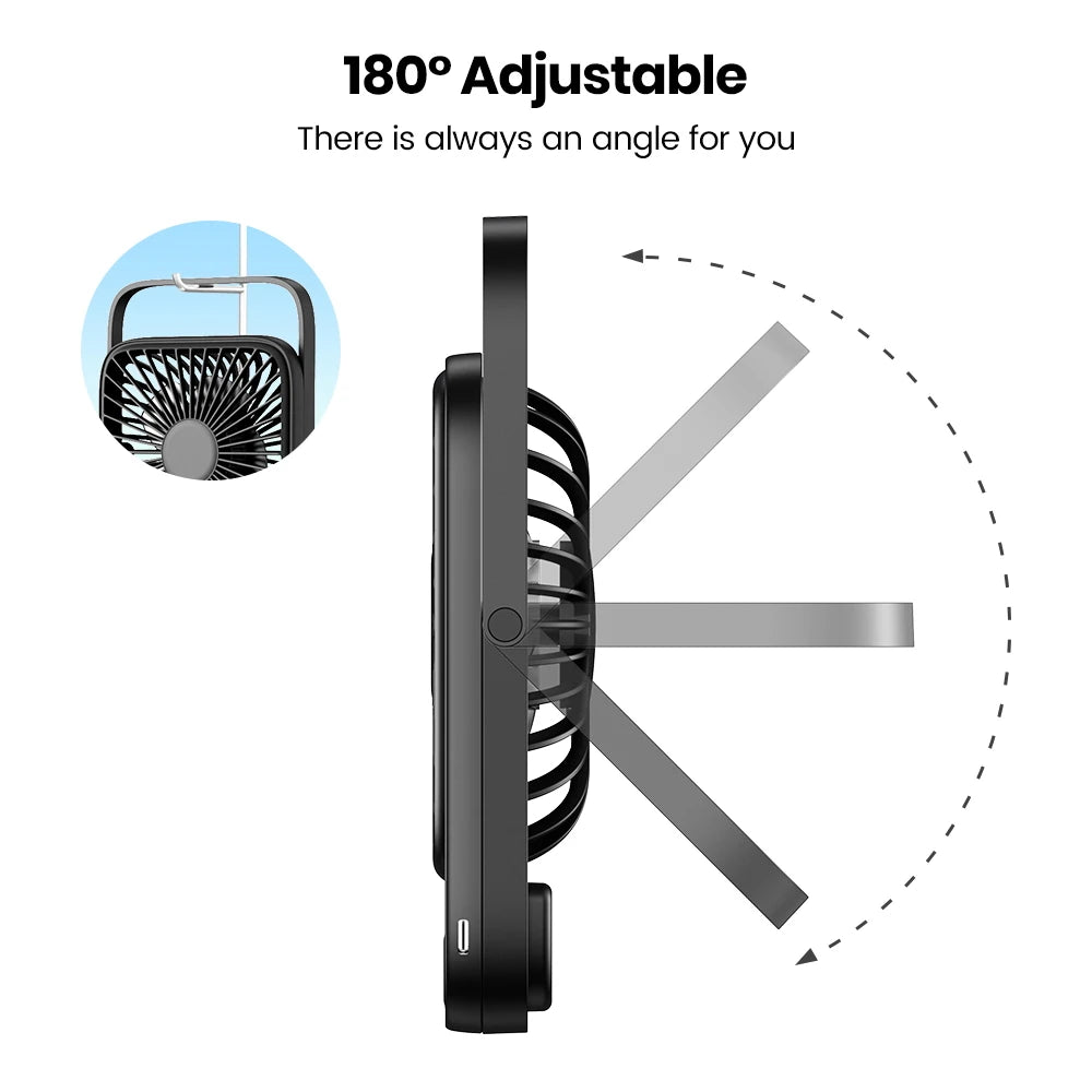 Portable Fan Electric Camping Battery USB Desk Small Silent for Room