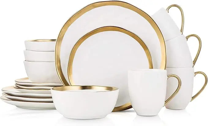 Stone Lain Modern Poreclain Dinnerware Set, Plates and Bowls Set, Dish set