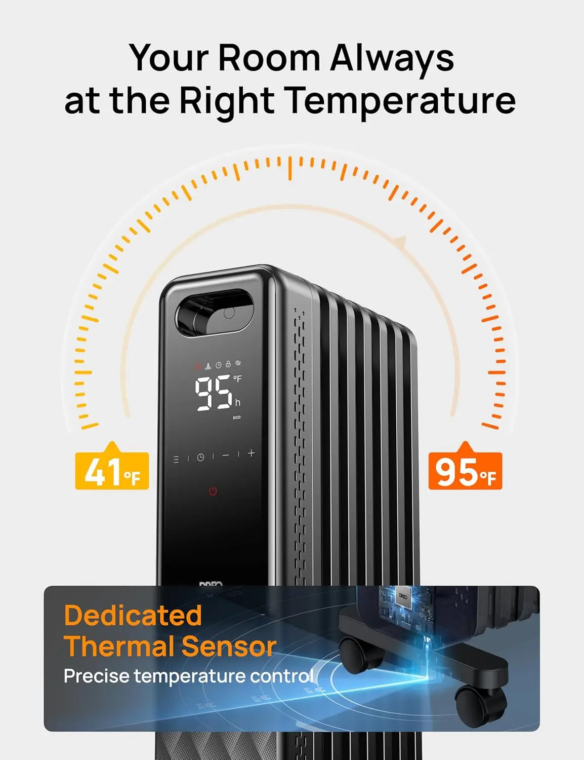 Radiator, Electric Radiant Heaters for indoor use Large Room with Remote Control,