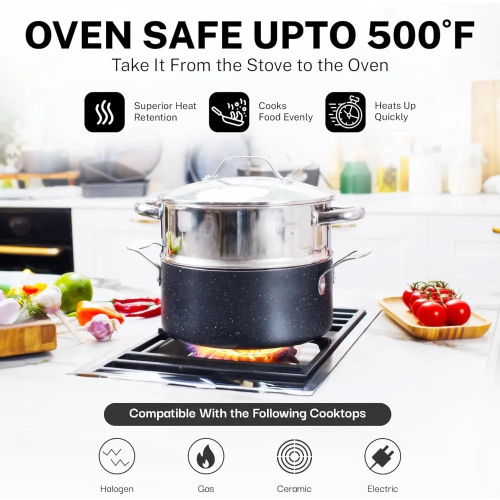 20 Pc Kitchen Pots and Pans Set Non Stick Cookware Set,