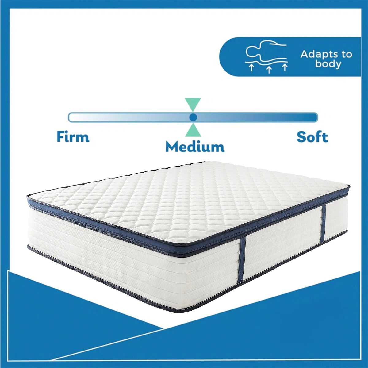 Queen Size Mattress Gel Memory Foam Hybrid Mattress , Pressure Relief, Medium Firm
