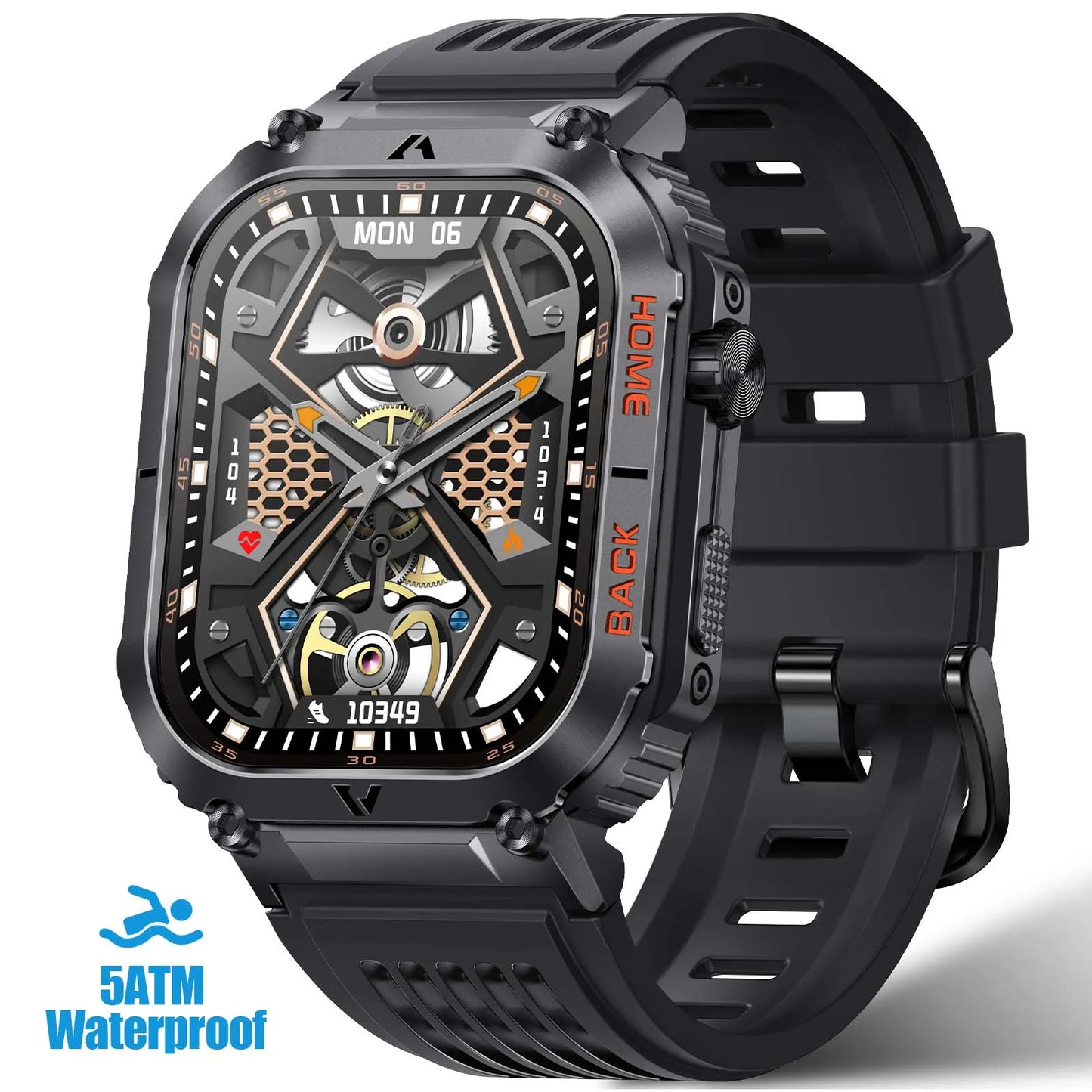 Waterproof Men Military Watch Heart Rate Blood Pressure Blood Oxygen
