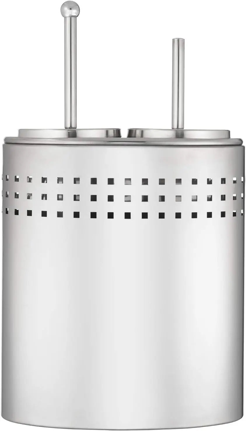 Toilet Brush and Plunger Set with Holder, Modern Chrome Bathroom Accessories Combo