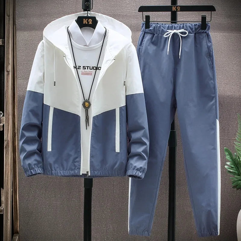 Men Tracksuit Hoodies Sets Hip Hop Streetwear Sports Suit
