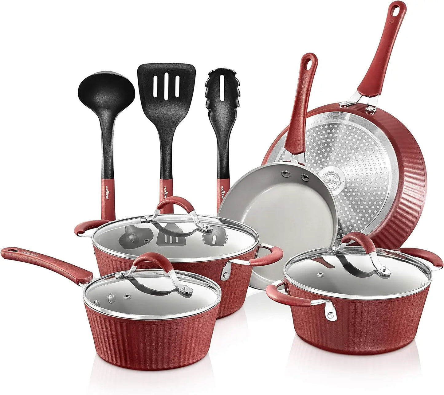 Nonstick Cookware |Home Kitchen Ware Set with Saucepan Cooking Pots