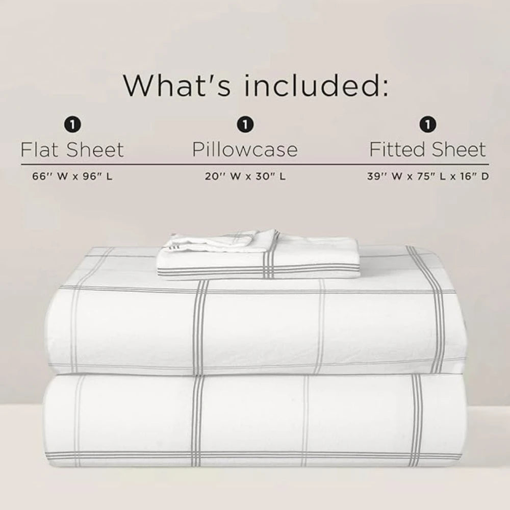 Cotton Printed Flannel Bed Sheet Set Super Soft, All Season and Pillow Set
