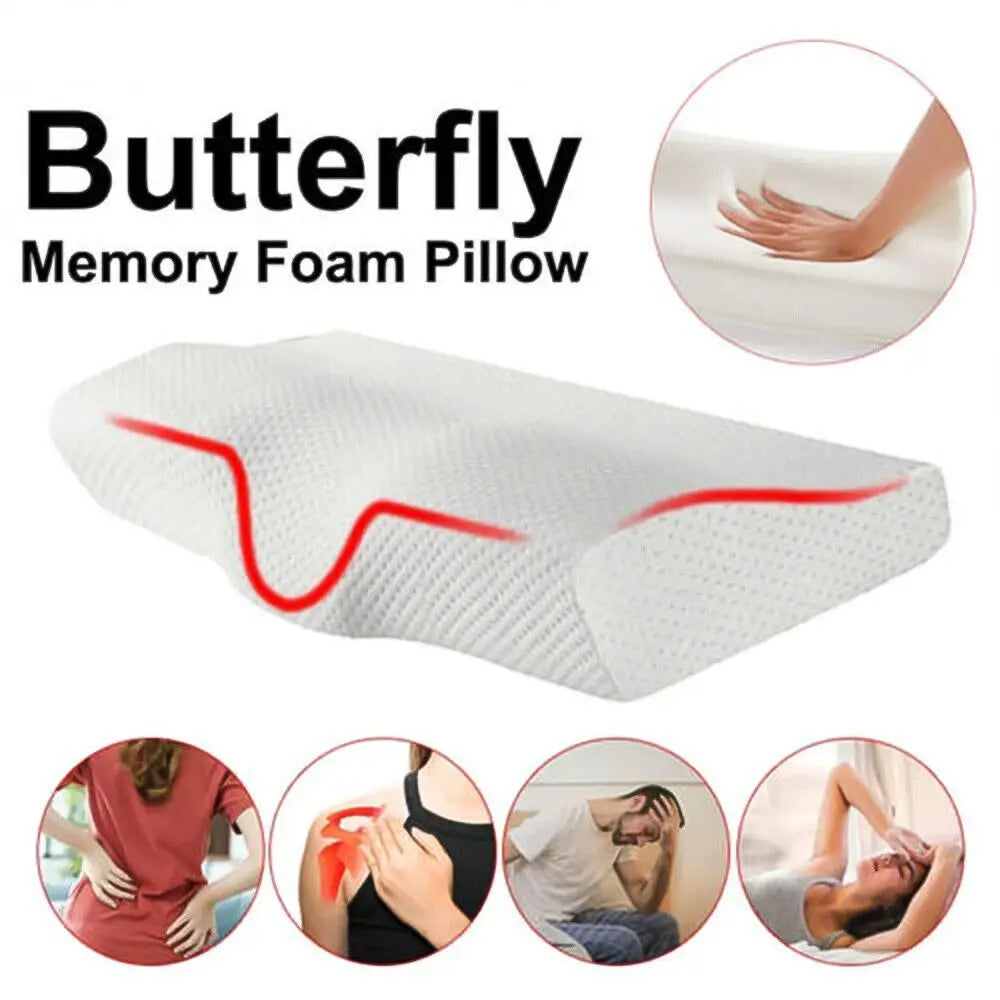 Memory Foam Pillow Contour Neck Back Support Orthopaedic Firm Sleeping Pillows