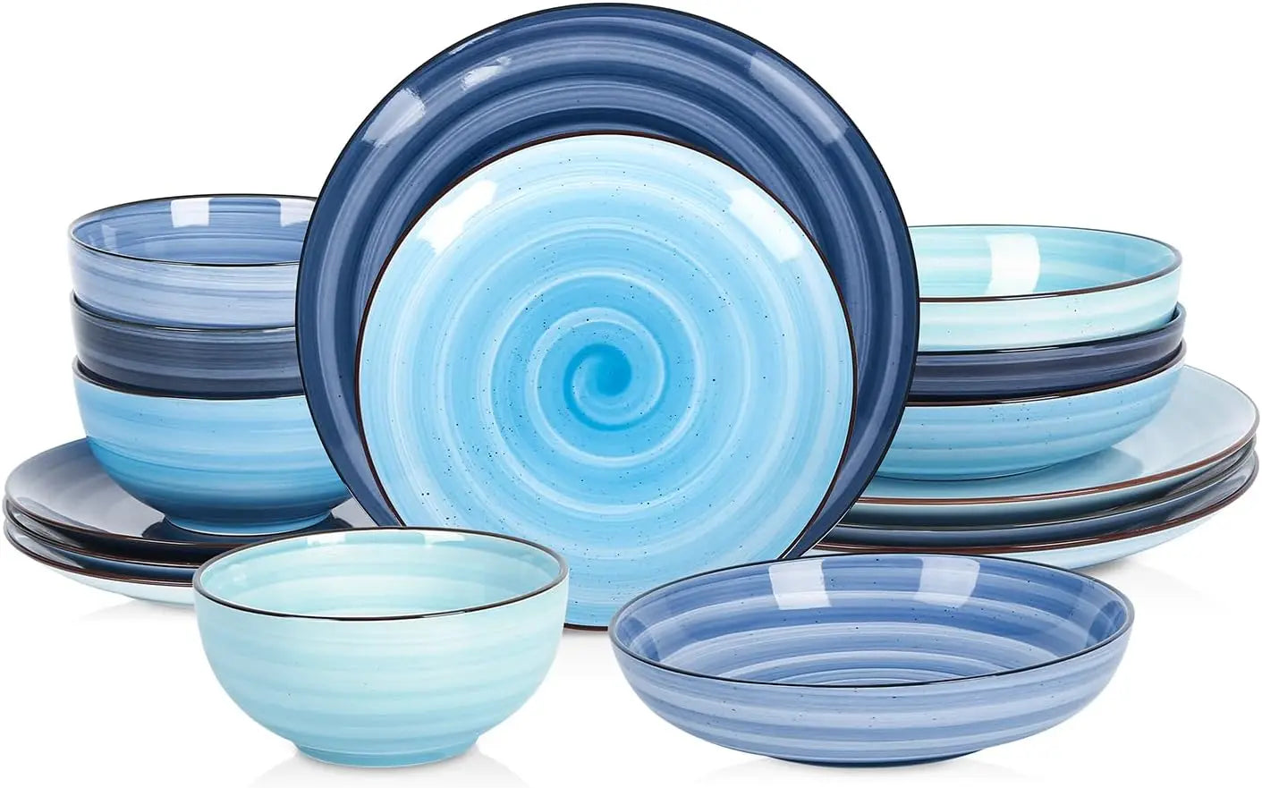 Dinnerware Set, Ceramic Dishes Set Kitchen Plates and Bowls Sets, Dinner Plates