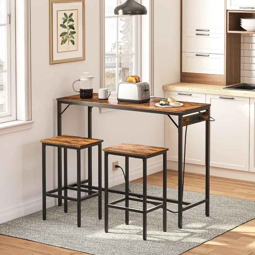 Dining Room Sets, Kitchen Bar Height Table with Stools of 2 Chair.