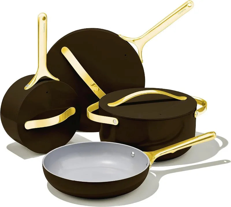 Nonstick Ceramic Cookware Set - Navy Oven & Safe, Pots and Pans Set