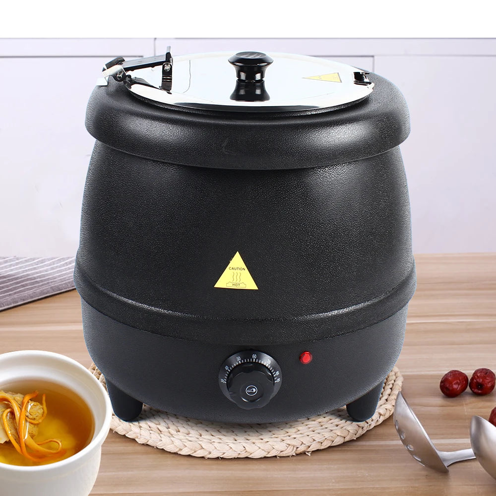 Commercial Black Electric Soup Kettle Warmer Restaurant Stock Pot