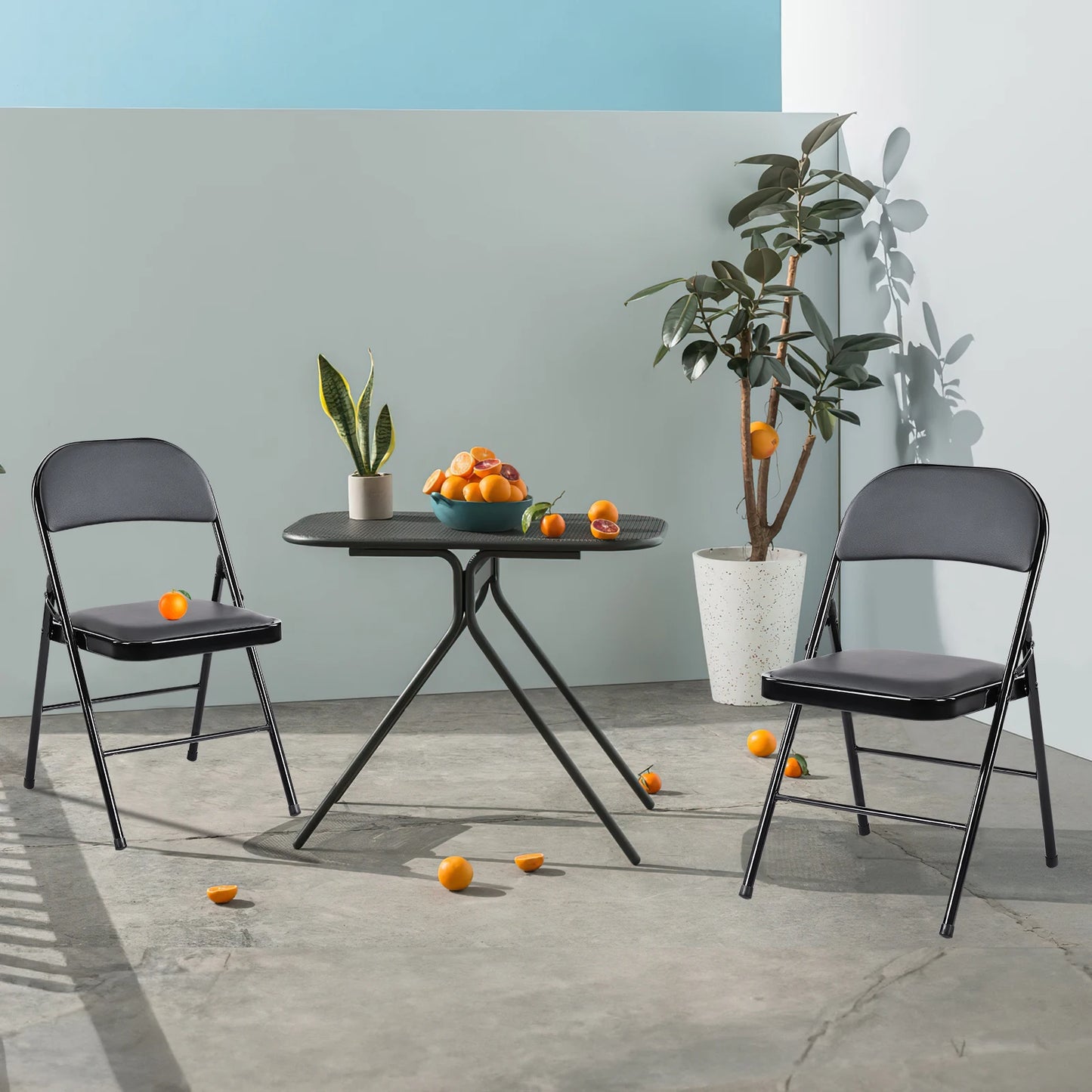 Folding Chair Metal Living Room Rocking Dinner Chairs Easy to Use Storage