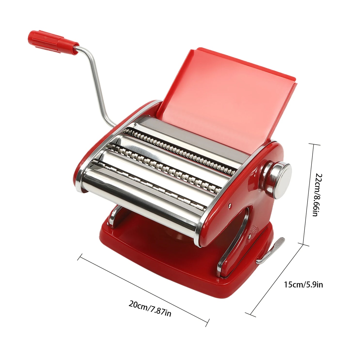 Manual Pasta Maker Machine Stainless Steel Thickness Settings Suction Cup