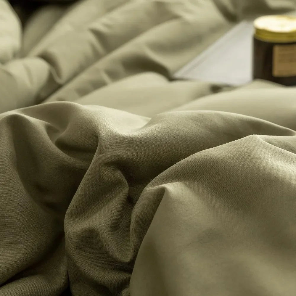Bedding Sets Olive Green All Season Lightweight Blanket Quilt, Bed Cover