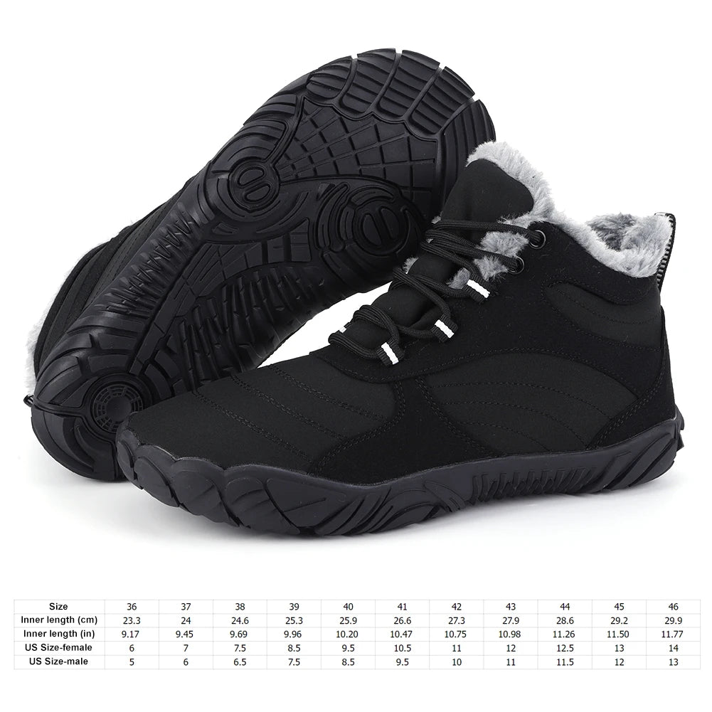 Men Winter Boots Outdoor And Women Ankle Boots Plush Warm Snow Shoes Non-slip Sneakers
