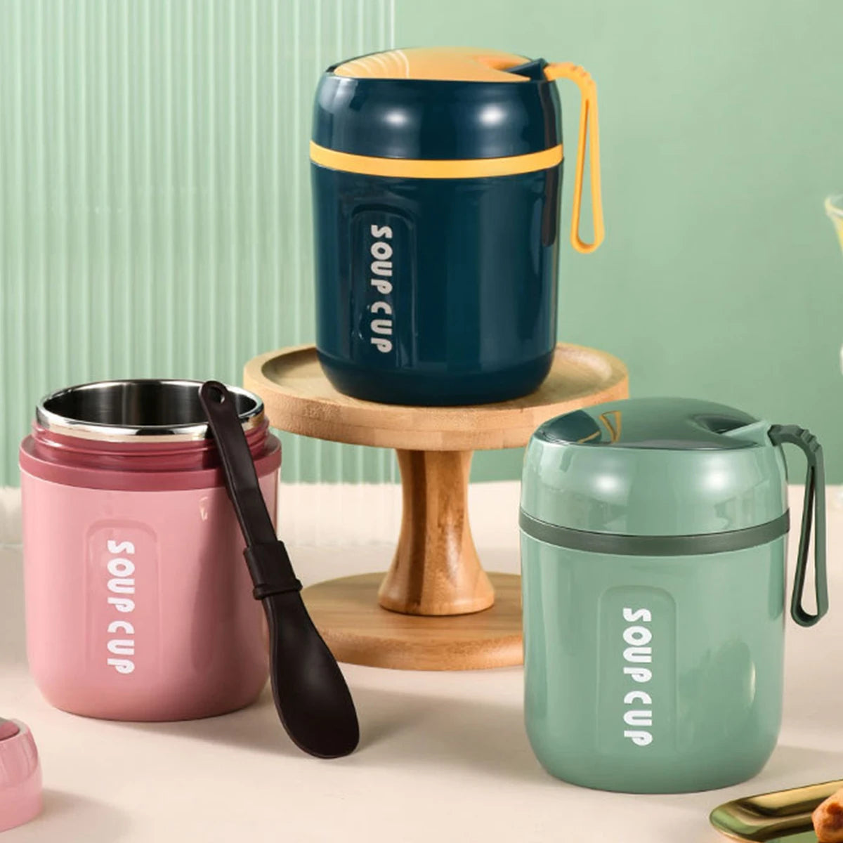 Portable Thermos Containers Food Jar Insulated Soup Cup Stainless Steel Lunch Box