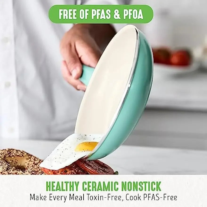 Cookware Pots and Frying Sauce Saute Pans Set with Kitchen Utensils, Dishwasher Safe,