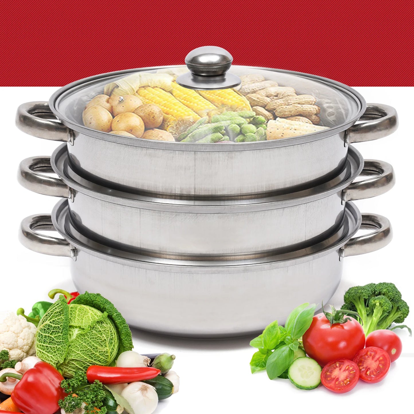 Multi-Functions Stainless Steel Explosion-Proof Steamer for Cooking